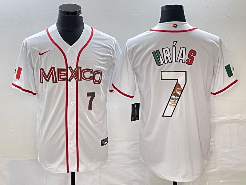 Men 2023 World Cub Mexico #7 Urias White Nike MLB Jersey68->more jerseys->MLB Jersey